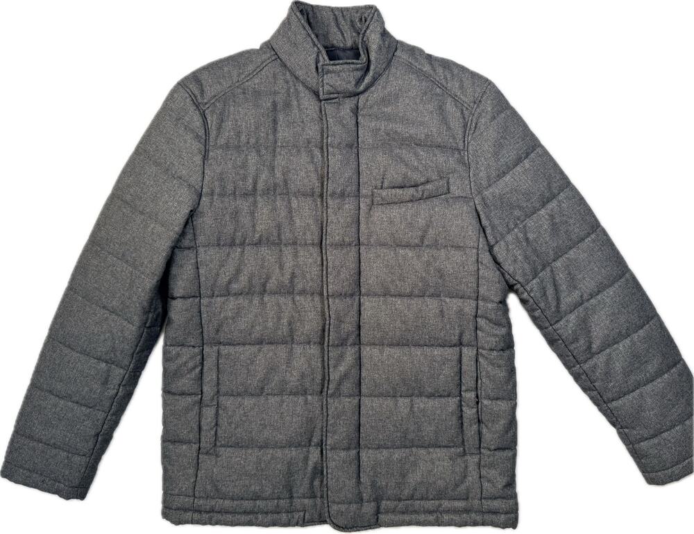 BANANA REPUBLIC Sz Large Lightweight Insulated Field Jacket Gray Flannel Fabric